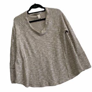 NWOT Lazy Sundays Tan Waffle Knit Comfy Lounge Tee